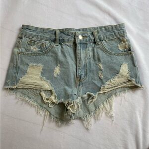 Ripped jeans shorts